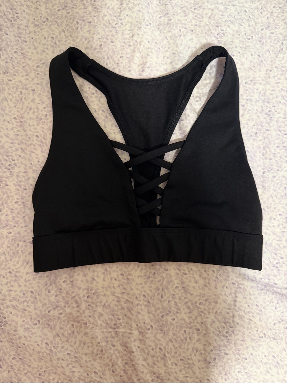 PINK Victoria's Secret Black Crisscross Racerback Sports Bralette